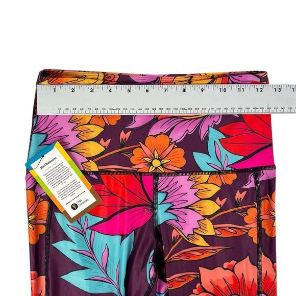 Yoga Democracy Original Bell Bottoms Indie Flow Maroon Orange Floral Size Small - Picture 6 of 10